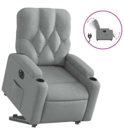 Fauteuil inclinable électrique gris clair tissu