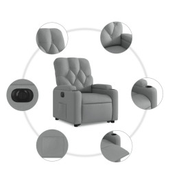 Fauteuil inclinable électrique gris clair tissu