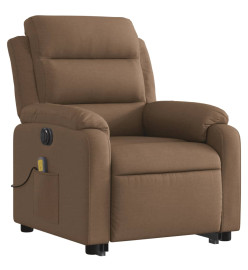 Fauteuil inclinable de massage électrique Marron Tissu