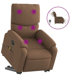 Fauteuil inclinable de massage électrique Marron Tissu