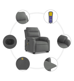 Fauteuil inclinable de massage électrique Gris foncé Tissu