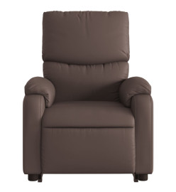 Fauteuil inclinable électrique marron similicuir