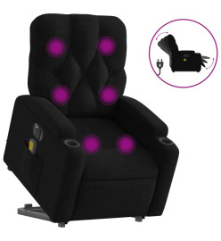 Fauteuil inclinable de massage électrique Noir Tissu