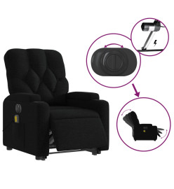 Fauteuil inclinable de massage électrique Noir Tissu