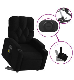 Fauteuil inclinable de massage électrique Noir Tissu