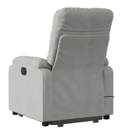 Fauteuil inclinable de massage gris clair tissu microfibre