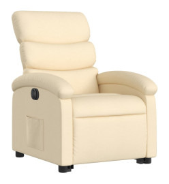 Fauteuil inclinable électrique crème tissu