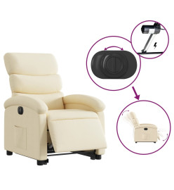 Fauteuil inclinable électrique crème tissu