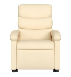 Fauteuil inclinable électrique crème tissu