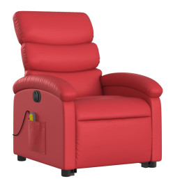 Fauteuil inclinable de massage électrique rouge similicuir