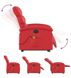 Fauteuil inclinable de massage électrique rouge similicuir