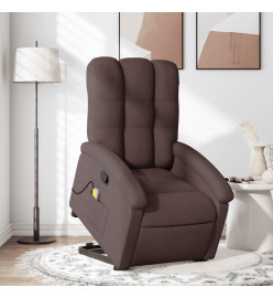 Fauteuil inclinable de massage Marron foncé Tissu