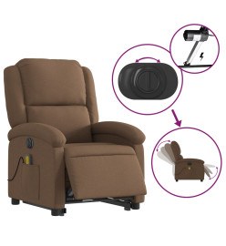 Fauteuil inclinable de massage électrique Marron Tissu