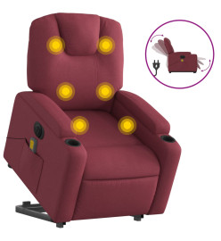 Fauteuil inclinable de massage électrique Rouge bordeaux Tissu