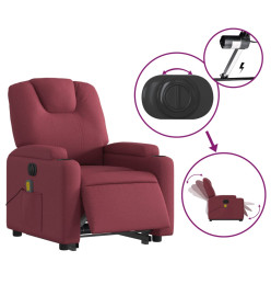 Fauteuil inclinable de massage électrique Rouge bordeaux Tissu