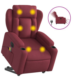 Fauteuil inclinable de massage électrique Rouge bordeaux Tissu