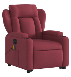 Fauteuil inclinable de massage électrique Rouge bordeaux Tissu