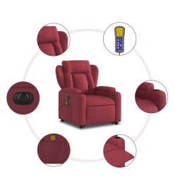 Fauteuil inclinable de massage électrique Rouge bordeaux Tissu