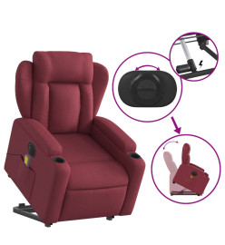 Fauteuil inclinable de massage électrique Rouge bordeaux Tissu