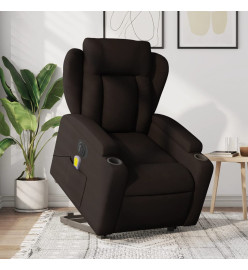 Fauteuil inclinable de massage électrique Marron foncé Tissu