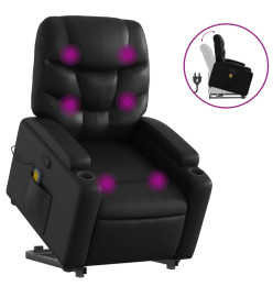 Fauteuil inclinable de massage Noir Similicuir