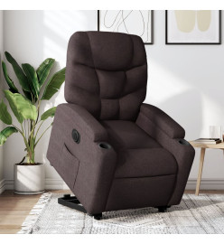 Fauteuil inclinable électrique marron foncé tissu