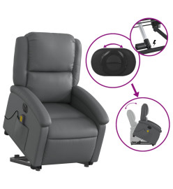 Fauteuil inclinable de massage électrique gris similicuir