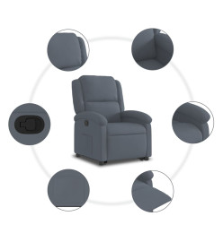 Fauteuil inclinable Gris foncé Velours