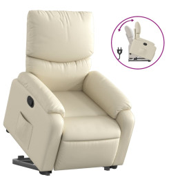 Fauteuil inclinable Crème Similicuir