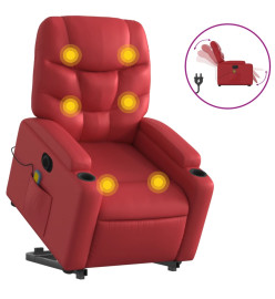 Fauteuil inclinable de massage électrique rouge similicuir