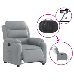 Fauteuil inclinable électrique Gris clair Tissu