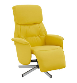 Fauteuil inclinable avec repose-pieds jaune clair tissu