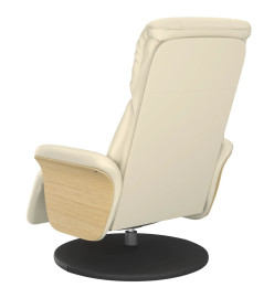 Fauteuil inclinable avec repose-pieds crème similicuir