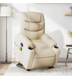 Fauteuil inclinable de massage Crème Tissu