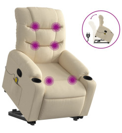 Fauteuil inclinable de massage Crème Tissu