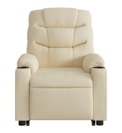 Fauteuil inclinable de massage Crème Tissu