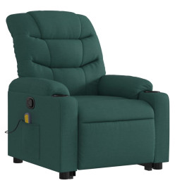 Fauteuil inclinable de massage Vert foncé Tissu