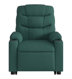 Fauteuil inclinable de massage Vert foncé Tissu