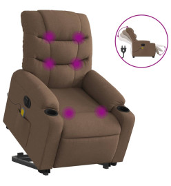 Fauteuil inclinable de massage électrique Marron Tissu