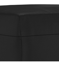 Ensemble de canapés 3 pcs avec coussins noir similicuir