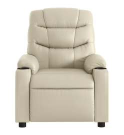 Fauteuil de massage inclinable électrique crème similicuir