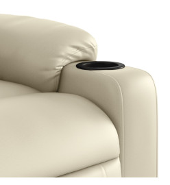 Fauteuil de massage inclinable électrique crème similicuir