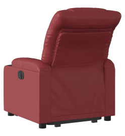 Fauteuil inclinable électrique rouge bordeaux similicuir