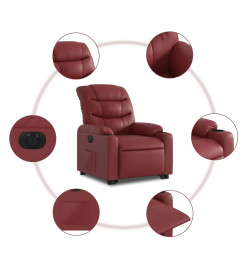 Fauteuil inclinable électrique rouge bordeaux similicuir