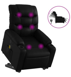 Fauteuil inclinable de massage électrique noir similicuir