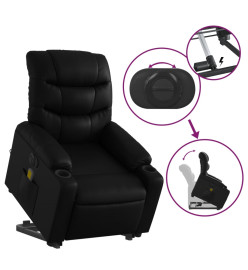 Fauteuil inclinable de massage électrique noir similicuir