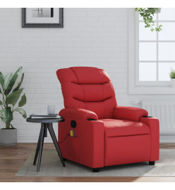 Fauteuil de massage inclinable rouge similicuir