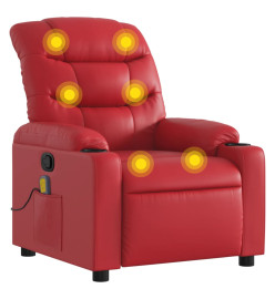 Fauteuil de massage inclinable rouge similicuir