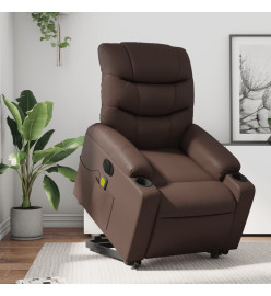 Fauteuil inclinable de massage électrique marron similicuir