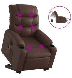 Fauteuil inclinable de massage électrique marron similicuir